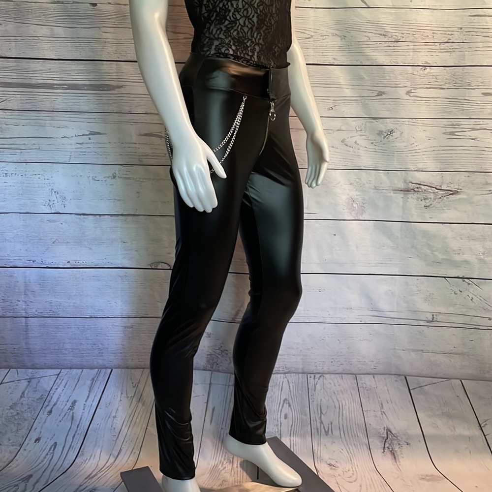 NWT Coquette Darque & Daring Wet Look Pants Size M - Picture 5 of 14